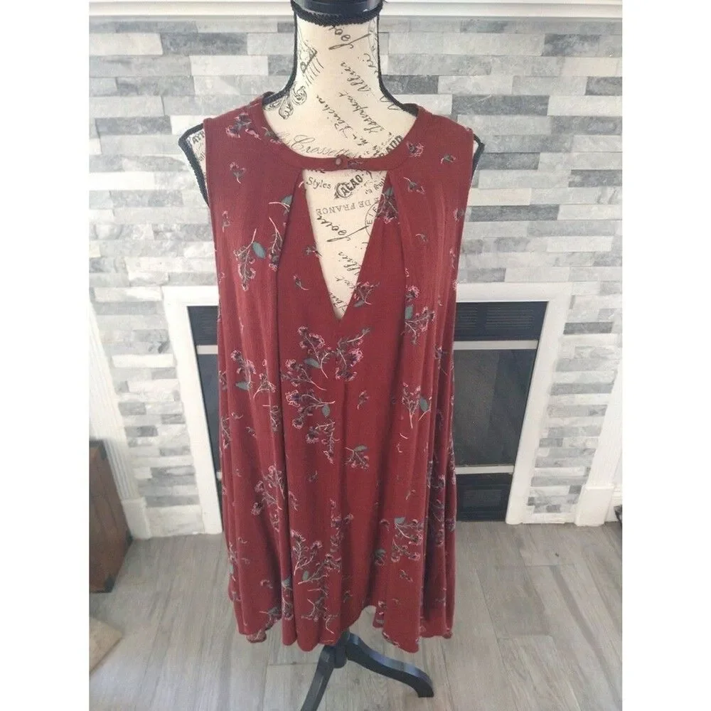 Free people  sleeveless floral tunic/ mini dress Small boho large